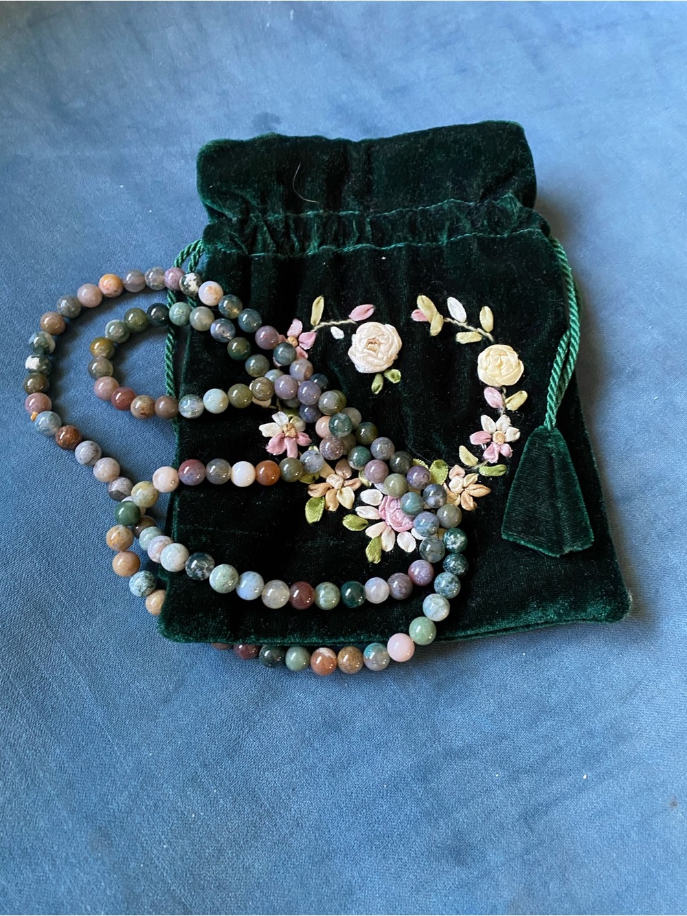Multicolor earth toned Beaded Women's Necklace - Elegant Gemstone Strand 17”